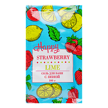 Соль для ванн с пеной Happy Strawberry & Lime 100 г 