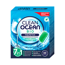  Экологичные таблетки для посудомоечных  машин Ocean Сlean bio 60 шт 